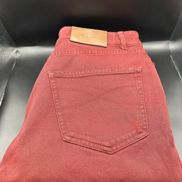 Brunello Cucinelli Other - Brunello Cucinelli Deep Red Traditional Fit Denim EU50